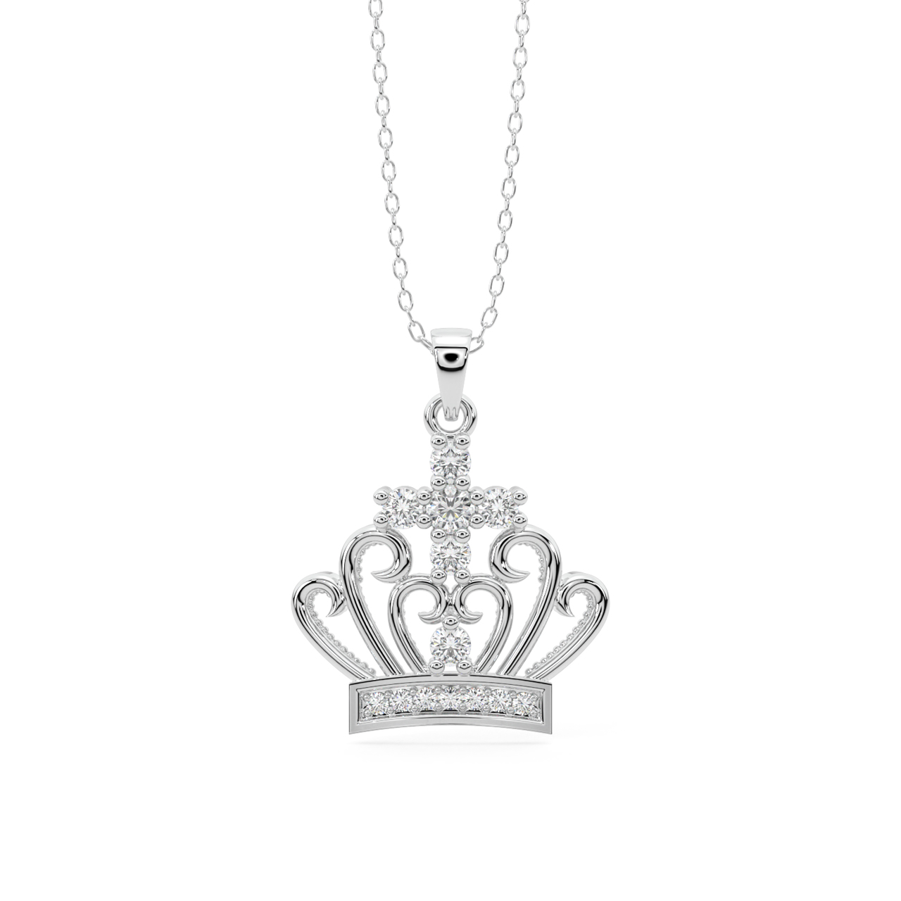 Princess Crown Diamond Pendant